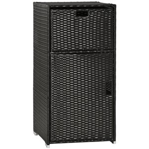 Meuble de rangement pour serviettes de piscine en osier polyéthylène Outsunny 24 L. x 24 l. x 47 po h., brun foncé