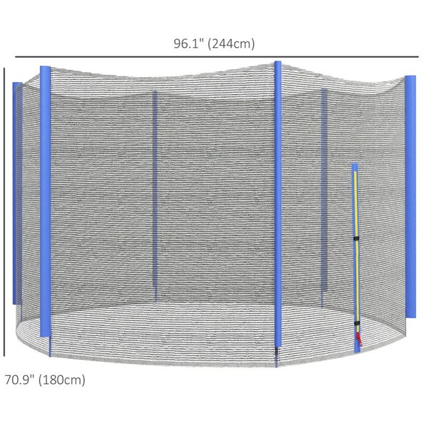 Filet de remplacement 8 pi pour trampoline Soozier avec entrée à glissière