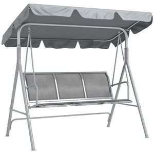 Balancelle d'extérieur 3 places Outsunny avec auvent, gris