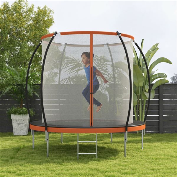 Soozier 10-ft Trampoline Outdoor with Enclosure Net and Ladder A71