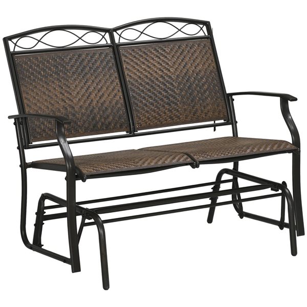 Outsunny 2-Person Mixed Brown Outdoor Rattan Patio Chair