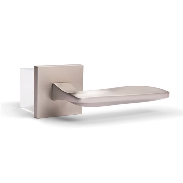 McBowery Canal Satin Nickel Combined Modern Interior Privacy/Passage Right Hand Door Handle