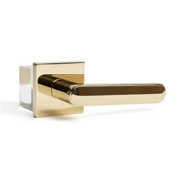 McBowery Beaux Polished Brass Combined Modern Interior Privacy/Passage Right Hand Door Handle