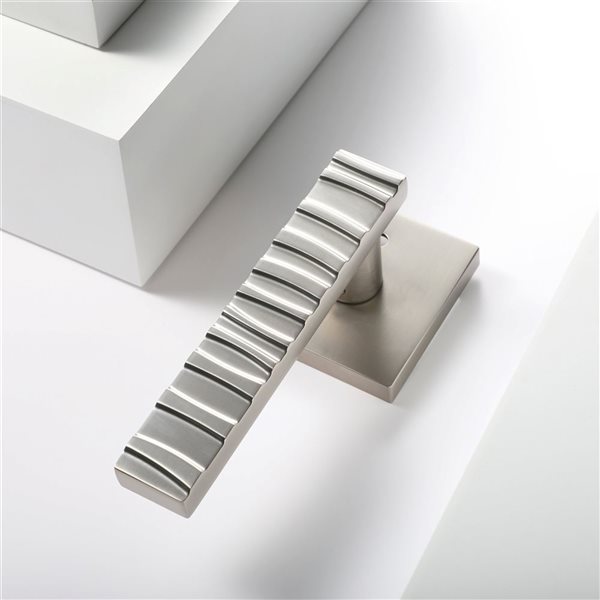 McBowery Groove 2-Pack Satin Nickel Modern Interior Dummy Door Handle