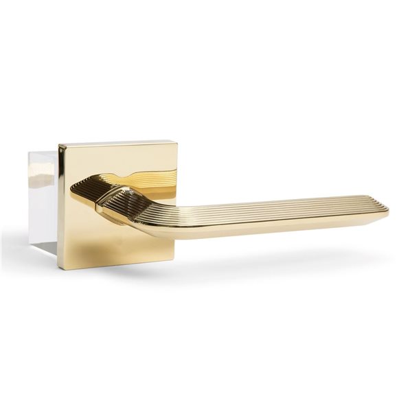 McBowery Crosby Polished Brass Combined Modern Interior Privacy/Passage Right Hand Door Handle