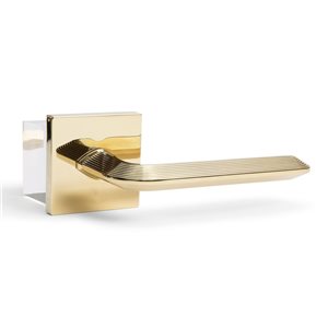 McBowery Crosby Polished Brass Combined Modern Interior Privacy/Passage Right Hand Door Handle