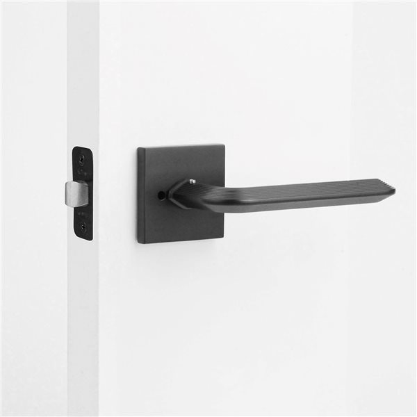 McBowery Crosby Matte Black Combined Modern Interior Privacy/Passage Right Hand Door Handle
