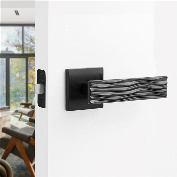 McBowery Ridge 2-Pack Matte Black Modern Interior Dummy Door Handle