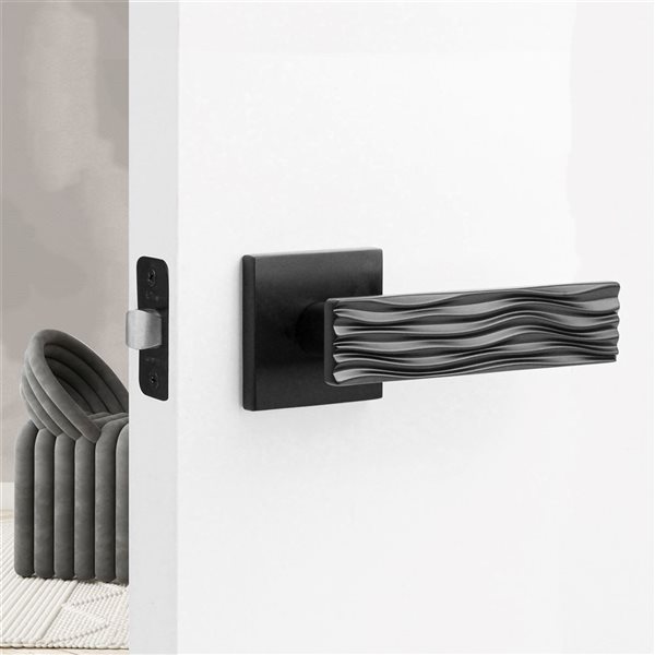 McBowery Ridge 2-Pack Matte Black Modern Interior Dummy Door Handle