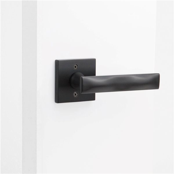 Poignée de porte factice intérieure Essex par McBowery moderne noir mat, paquet de 2