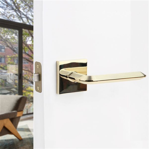 McBowery Crosby 2-Pack Polished Brass Modern Interior Dummy Door Handle