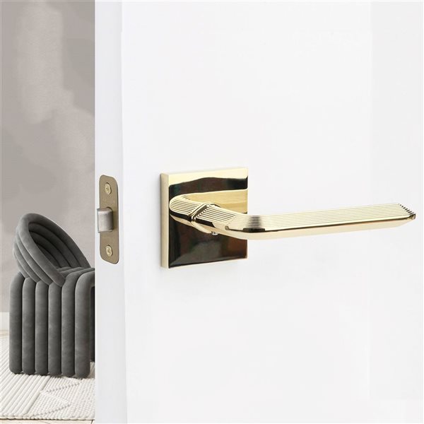 McBowery Crosby 2-Pack Polished Brass Modern Interior Dummy Door Handle