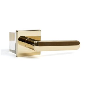 McBowery Beaux Polished Brass Combined Modern Interior Privacy/Passage Left Hand Door Handle