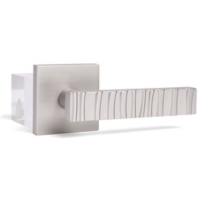 McBowery Groove Satin Nickel Combined Modern Interior Privacy/Passage Right Hand Door Handle