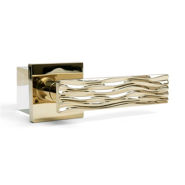 McBowery Ridge Polished Brass Combined Modern Interior Privacy/Passage Left Hand Door Handle