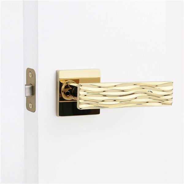 McBowery Ridge Polished Brass Combined Modern Interior Privacy/Passage Left Hand Door Handle