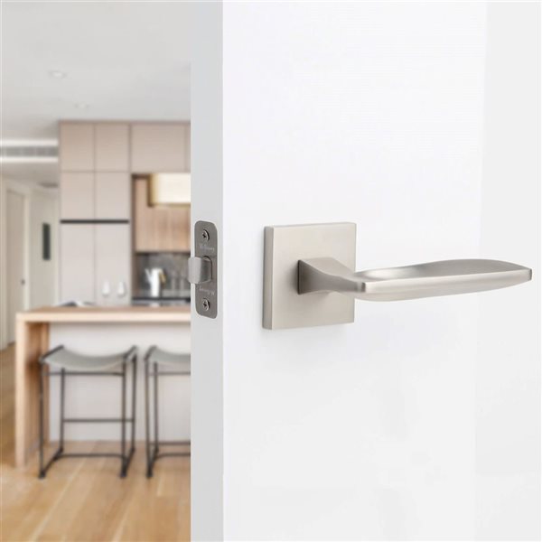 McBowery Canal 2-Pack Satin Nickel Modern Interior Dummy Door Handle