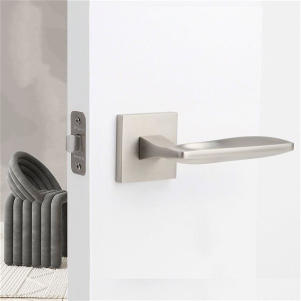 McBowery Canal 2-Pack Satin Nickel Modern Interior Dummy Door Handle