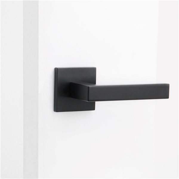 Poignée de porte factice intérieure Allen par McBowery moderne noir mat, paquet de 2