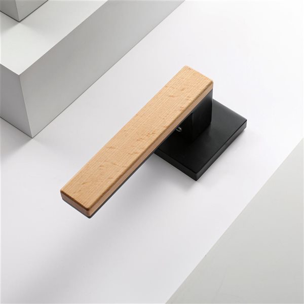 McBowery Summit Matte Black Combined Modern Interior Privacy/Passage Right Hand Door Handle