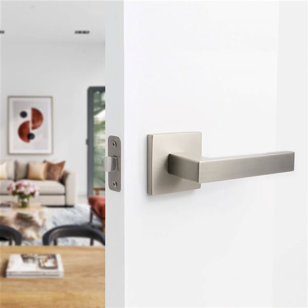 McBowery Allen Satin Nickel Combined Modern Interior Privacy/Passage Right Hand Door Handle