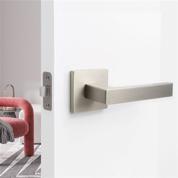 McBowery Allen Satin Nickel Combined Modern Interior Privacy/Passage Right Hand Door Handle