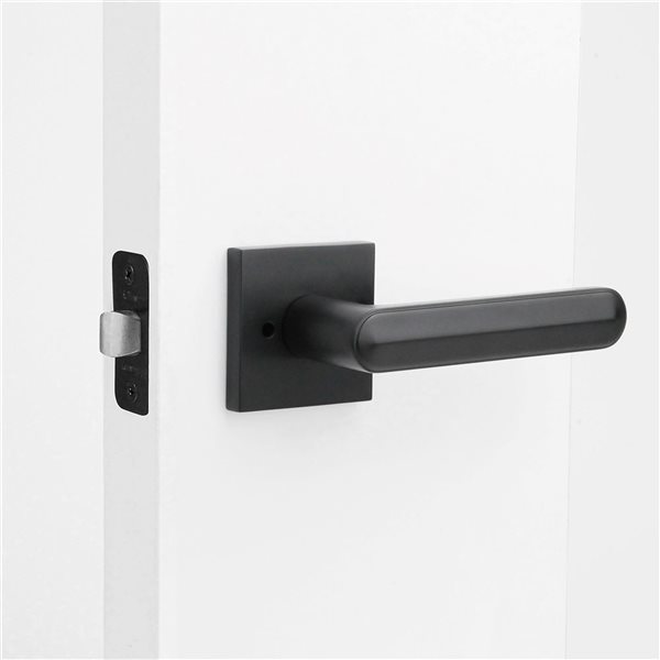 McBowery Beaux Matte Black Combined Modern Interior Privacy/Passage Left Hand Door Handle