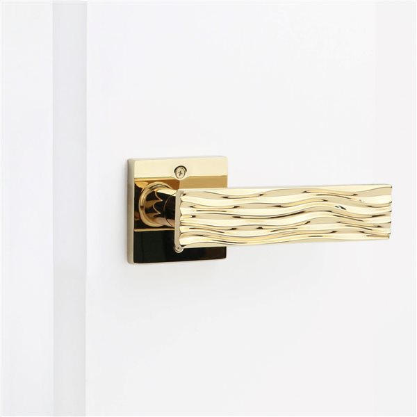 McBowery Ridge 2-Pack Polished Brass Modern Interior Dummy Door Handle