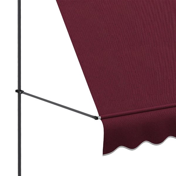 Auvent de terrasse rétractable Outsunny 6,5 x 4 pi en polyester rouge vin avec manivelle