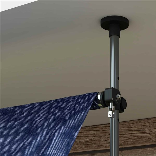 Outsunny 10 x 3-ft Blue Polyester Non-Screw Freestanding Patio Awning w/ Adjustable Poles