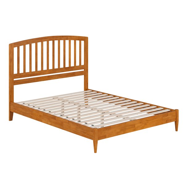 AFI Quincy Light Toffee Queen Solid Wood Traditional Low Profile Platform Bed