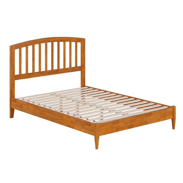AFI Quincy Light Toffee Full Solid Wood Traditional Low Profile Platform Bed