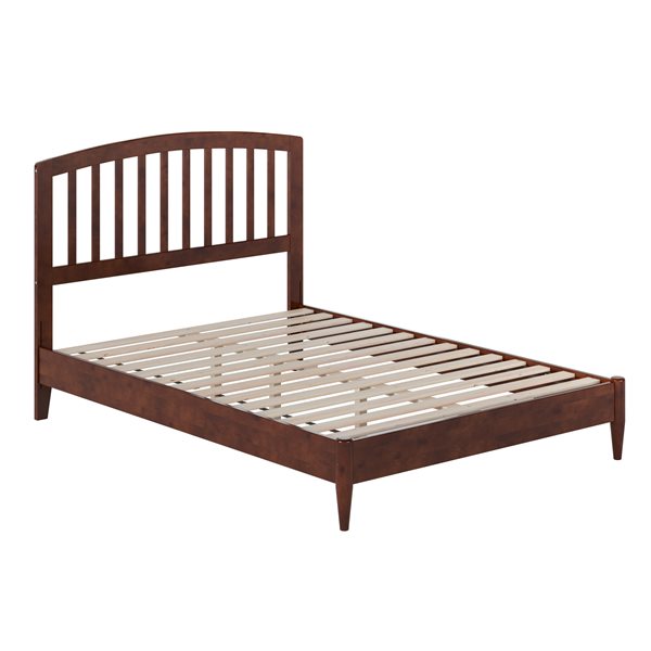 AFI Quincy Walnut Full Solid Wood Traditional Low Profile Platform Bed
