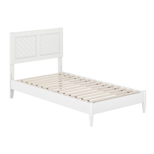 AFI Berkshire White Twin Solid Wood Rustic Low Profile Platform Bed ...