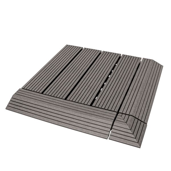 everhome 3 x 3-in Ash Composite Deck Tile Corner Trim 4/Pack