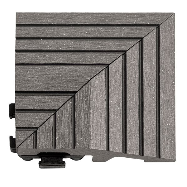 everhome 3 x 3-in Ash Composite Deck Tile Corner Trim 4/Pack
