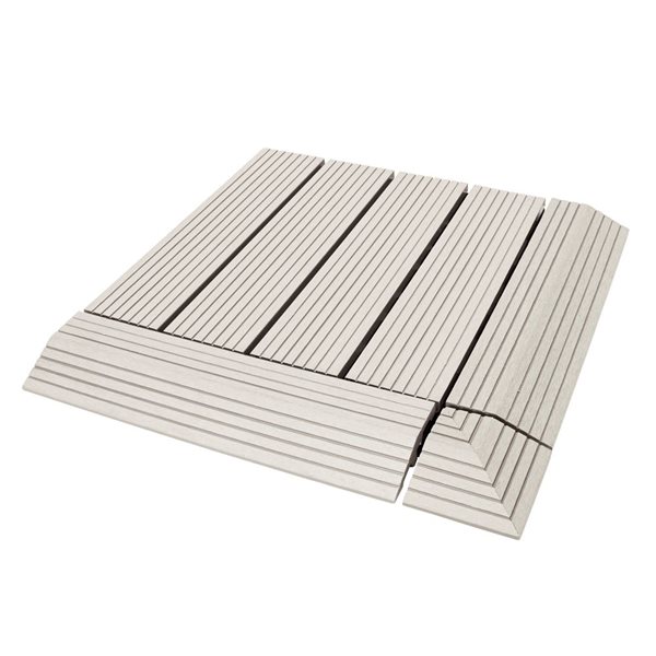 everhome 3 x 3-in Antique Gray Composite Deck Tile Corner Trim 4/Pack