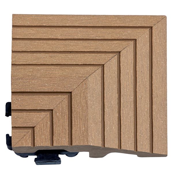 everhome 3 x 3-in Pecan Composite Deck Tile Corner Trim 4/Pack