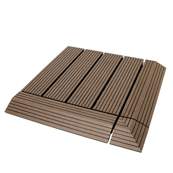 everhome 3 x 12-in Walnut Composite Deck Tile Edge Trim 4/Pack