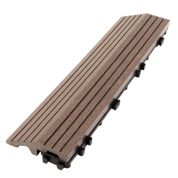 everhome 3 x 12-in Walnut Composite Deck Tile Edge Trim 4/Pack