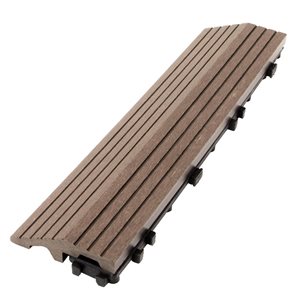 everhome 3 x 12-in Walnut Composite Deck Tile Edge Trim 4/Pack