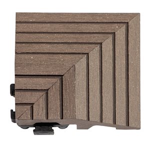 everhome 3 x 3-in Walnut Composite Deck Tile Corner Trim 4/Pack