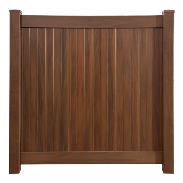 everhome 6 x -ft Mangrove Woodgrain Vinyl Fence Panel Kit