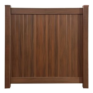 everhome 6 x -ft Mangrove Woodgrain Vinyl Fence Panel Kit