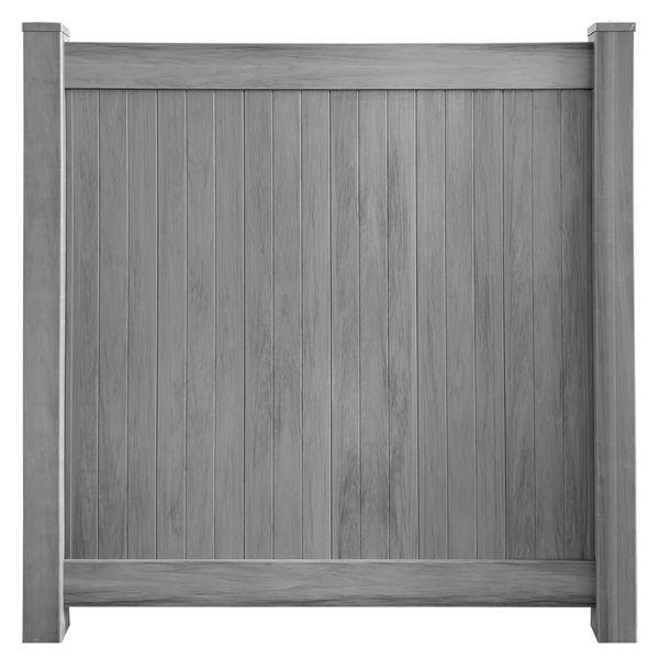 everhome 6 x 6-ft Misty Gray Woodgrain Vinyl Fence Panel Kit