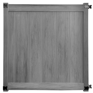 everhome 6 x 6-ft Misty Gray Woodgrain Pre-Assembled Vinyl  Fence Gate