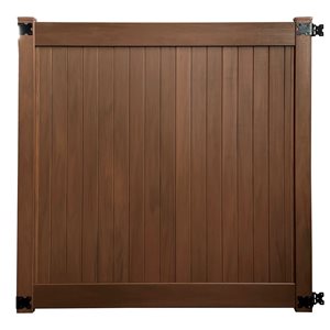everhome 6 x 6-ft Mangrove Woodgrain Pre-Assembled Vinyl  Fence Gate