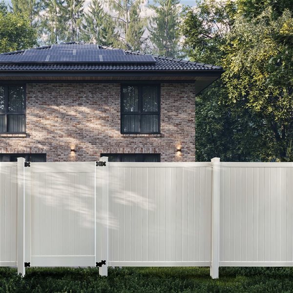everhome 4 x 6-ft Pre-Assembled Pearl White Self-Closing Vinyl Fence Gate