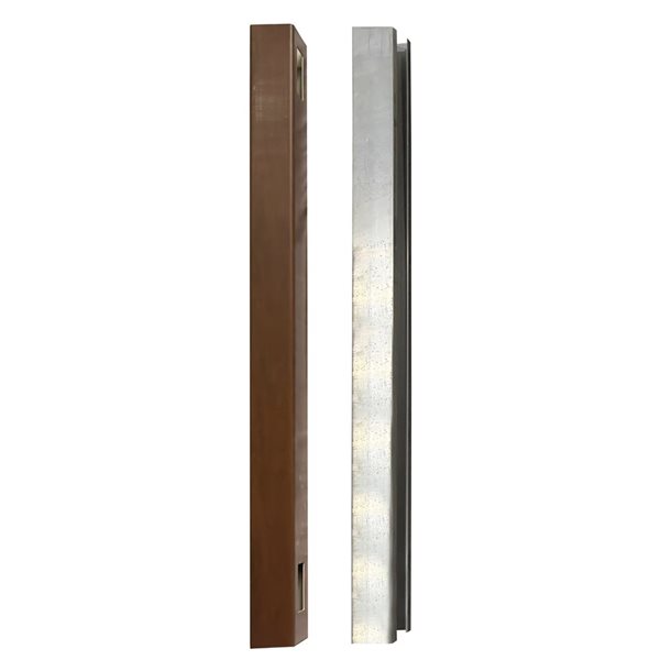everhome 5-in x 8-ft Brown Mangrove Woodgrain Vinyl Fence Post w/ Aluminum Insert