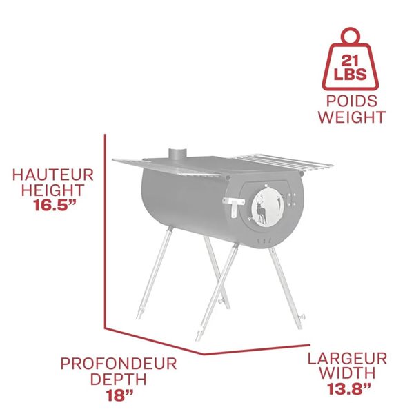 US Stove Company Caribou Outfitter 18-in Camp Wood Stove